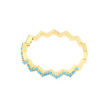 14K Gold Zig Zag Turquoise Band