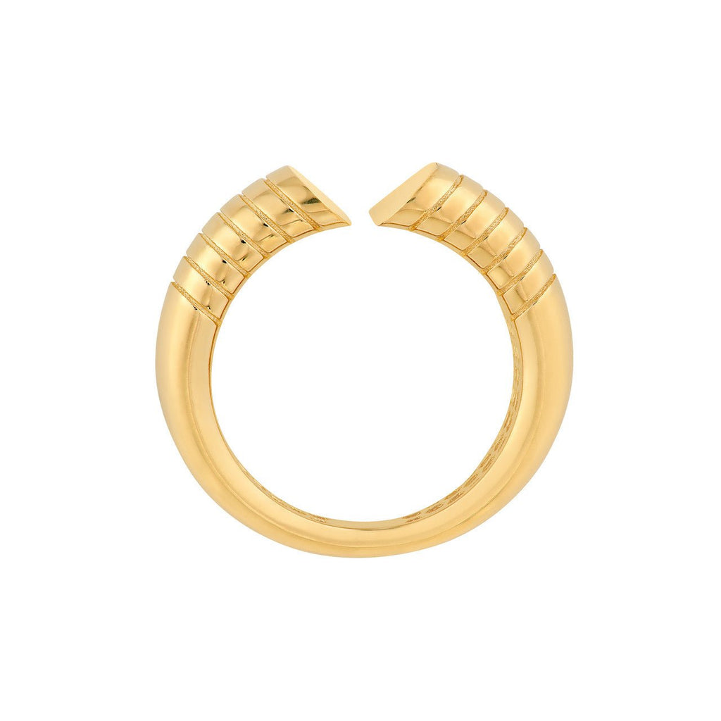 14K Gold Split Heart Diamond Cut Band