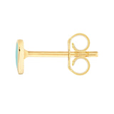 14K Gold Turquoise Enamel Heart Stud Earrings