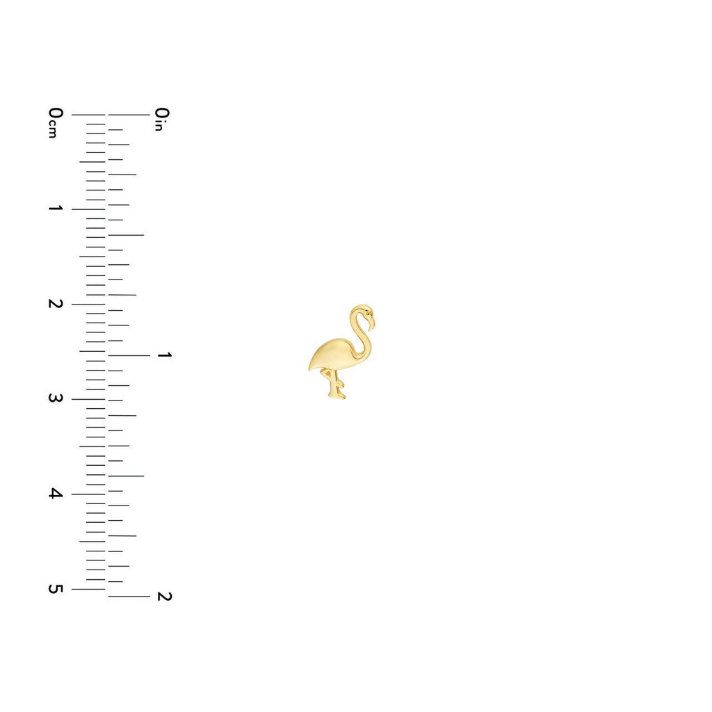 14K Gold Flamingo Stud Earrings