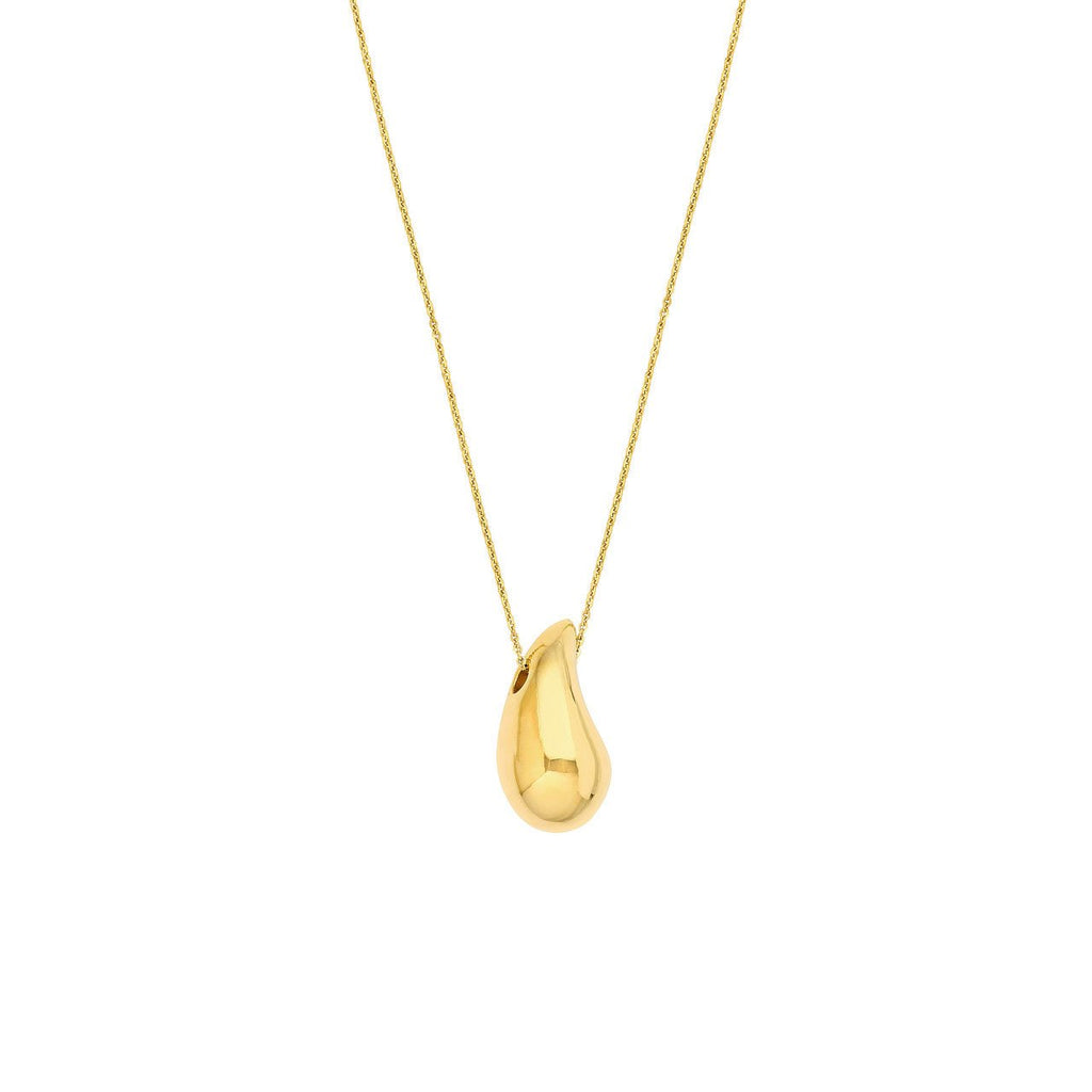 14K Gold Tear Drop Pendant Necklace