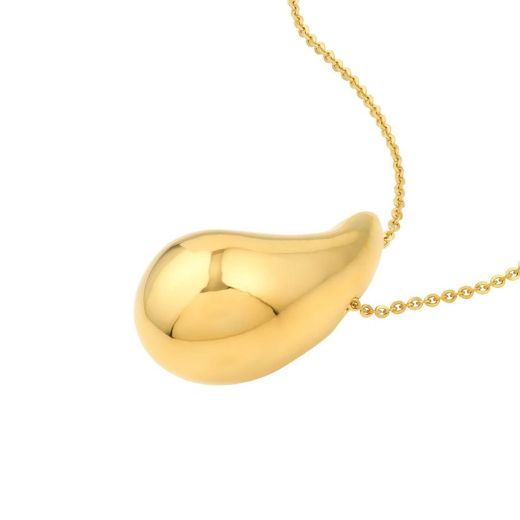 14K Gold Tear Drop Pendant Necklace