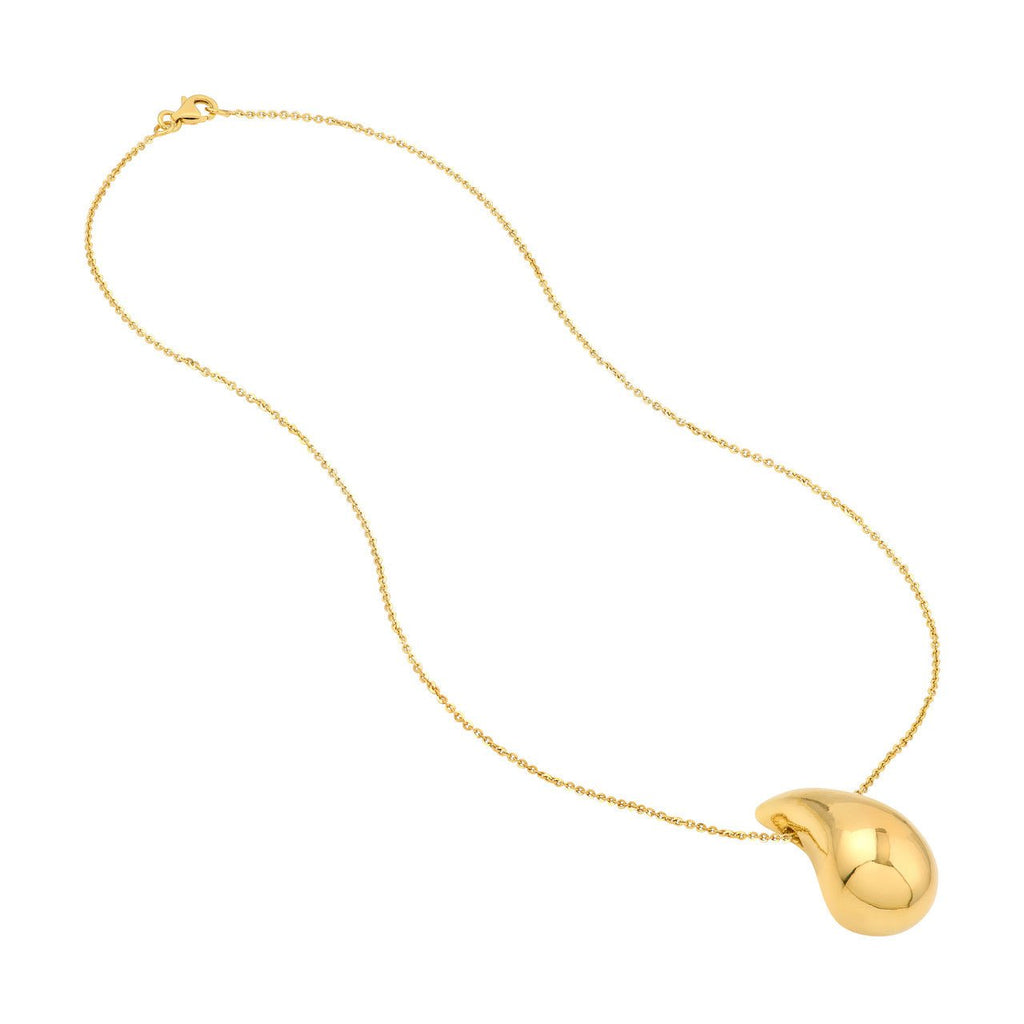 14K Gold Tear Drop Pendant Necklace