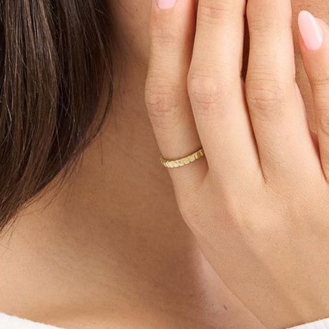 14K Gold Thin Tag Band