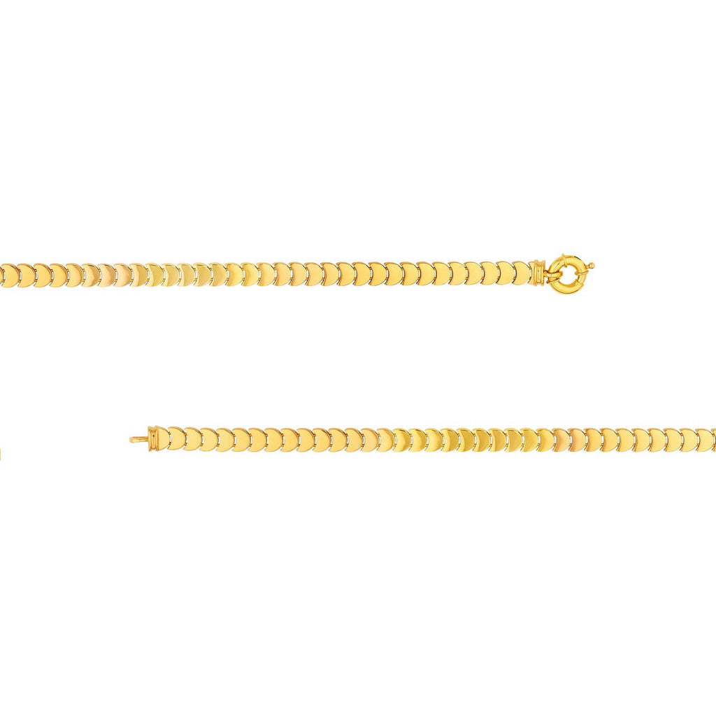 14K Gold Crescent Link Bracelet