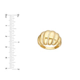 14K Gold Twisted Dome Diamond Ring