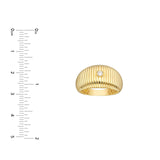 14K Gold Ribbed Bezel Diamond Band