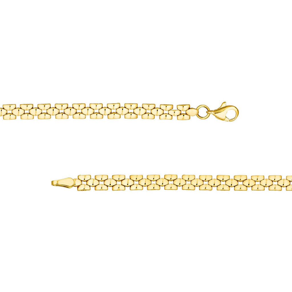 14K Gold Square 2+1 Link Chain Necklace