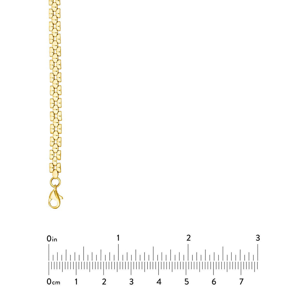 14K Gold Square 2+1 Link Chain Necklace