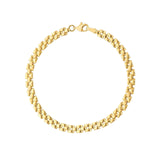 14K Gold Square 2+1 Link Chain Bracelet
