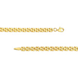 14K Gold Square 2+1 Link Chain Bracelet