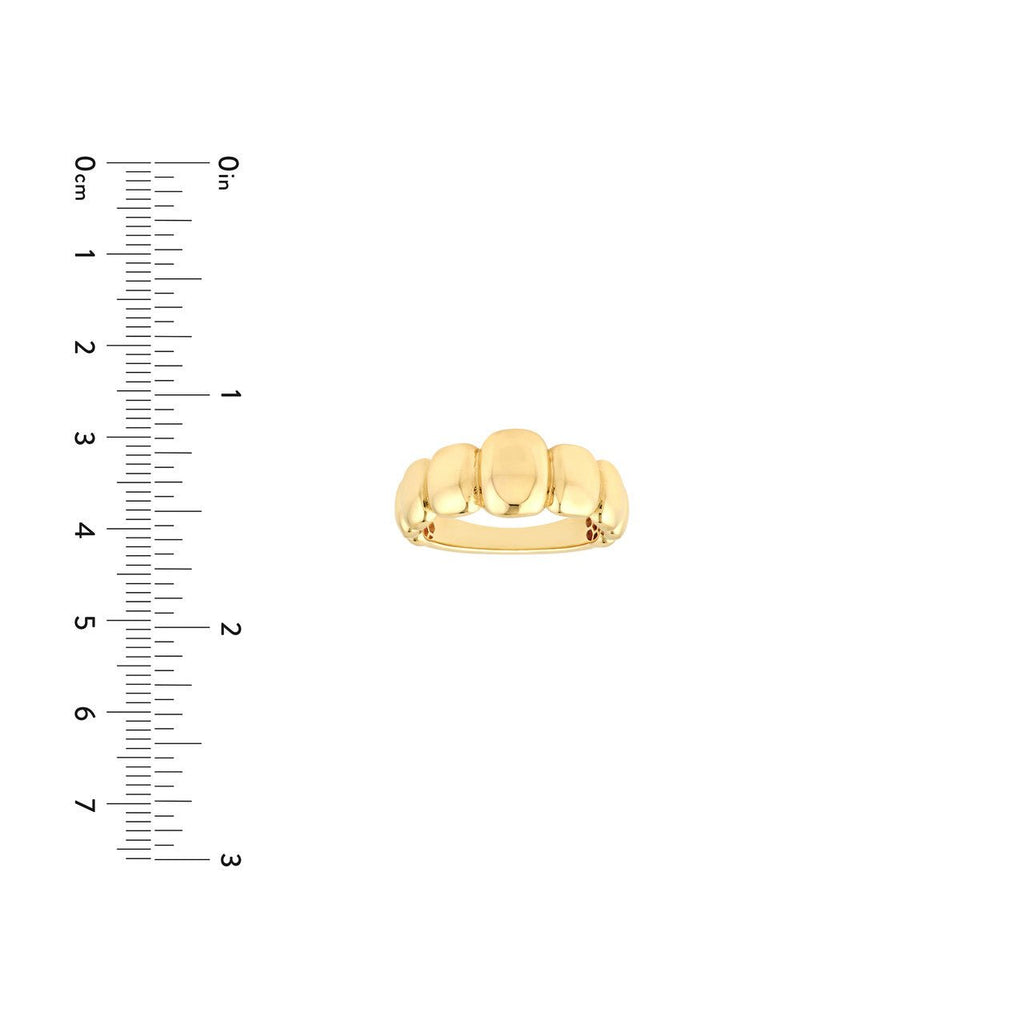 14K Gold Puffy Rectangle Band
