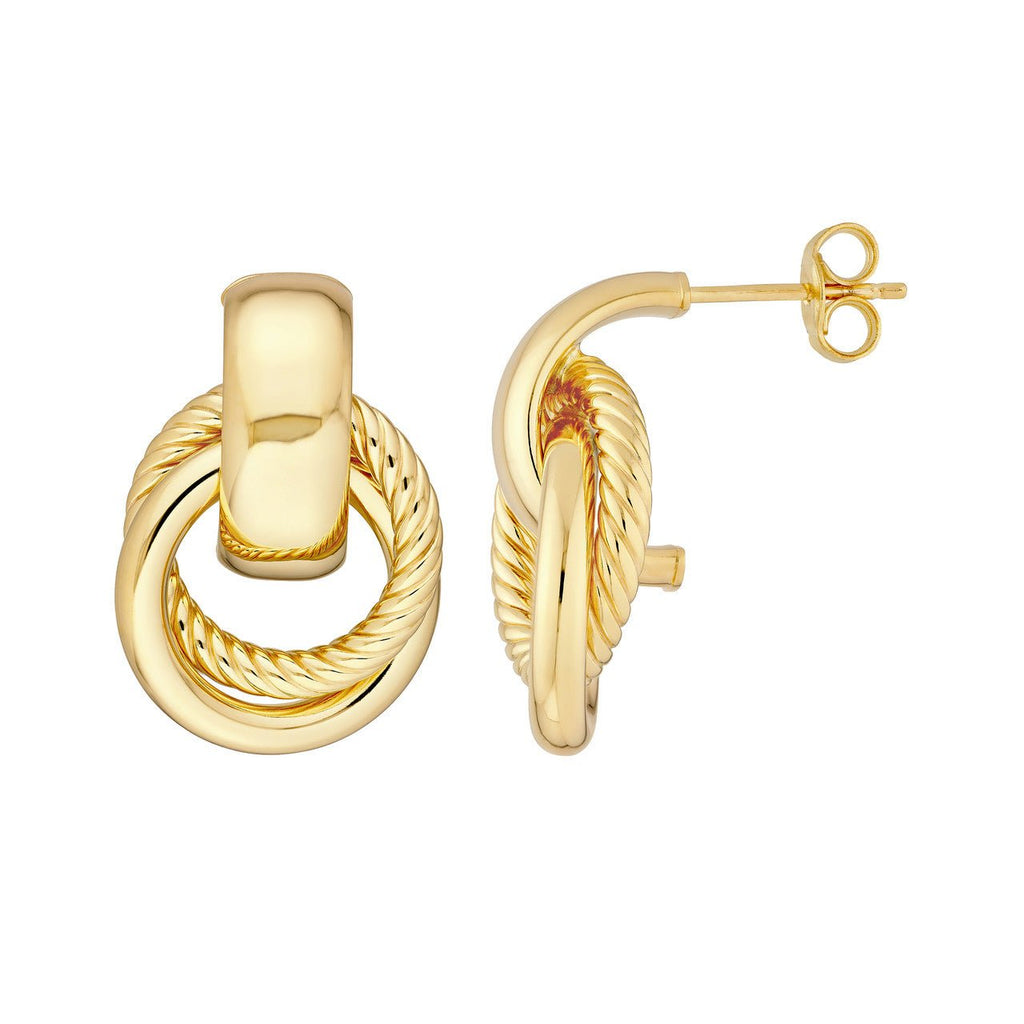 14K Gold Duo Linked Hoop Earrings
