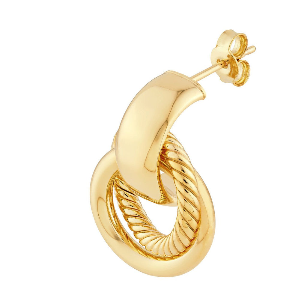 14K Gold Duo Linked Hoop Earrings