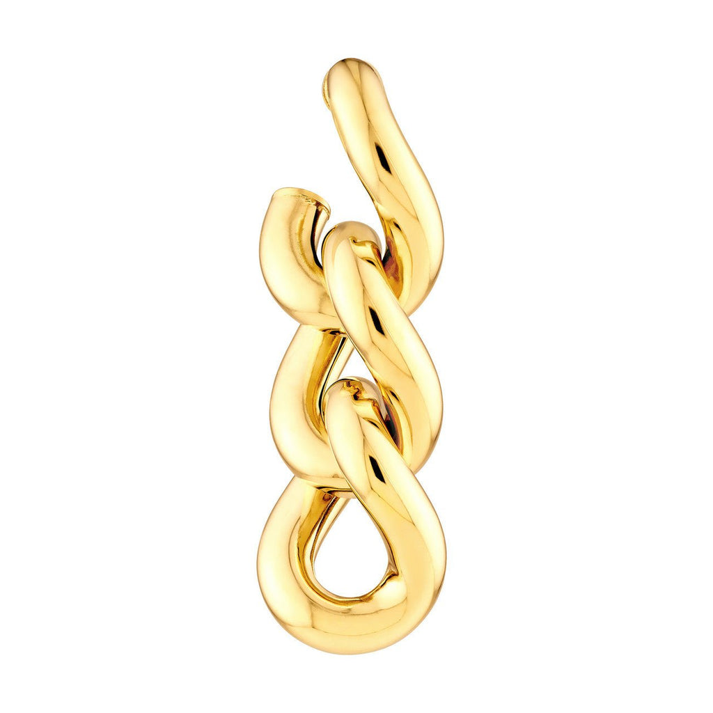 14K Gold Triple Curb Link Dangle Earrings