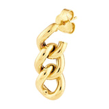 14K Gold Triple Curb Link Dangle Earrings