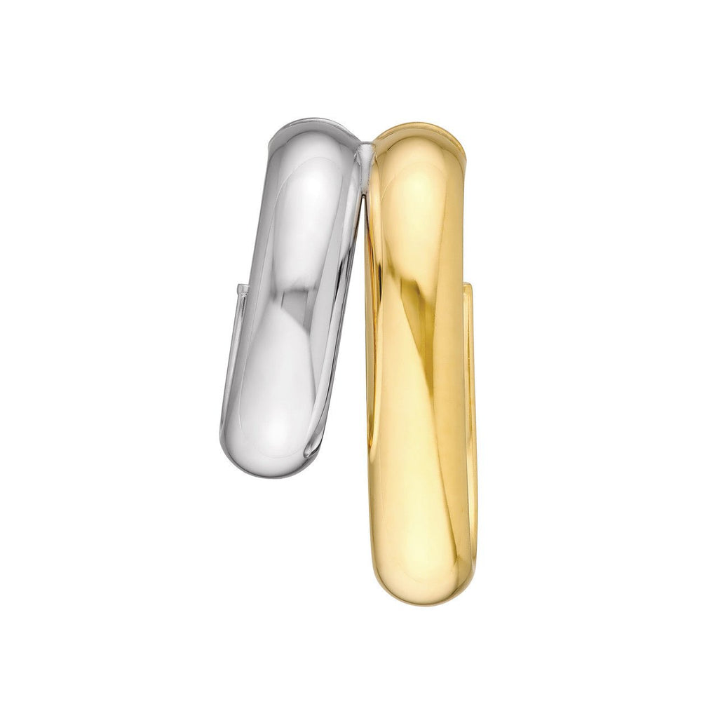14K Two-Tone Gold Side by Side Open Earrings