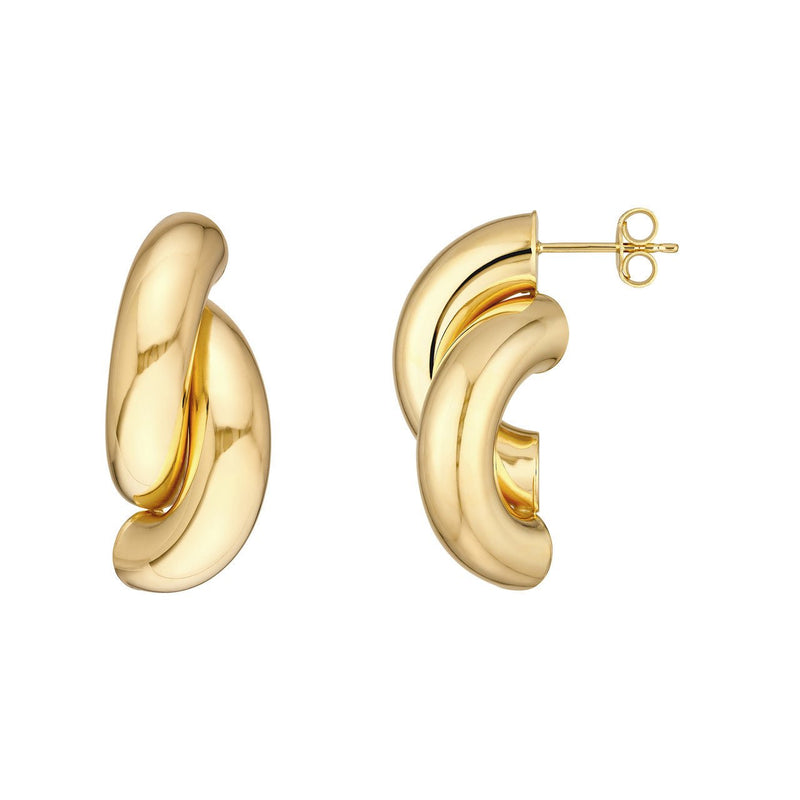 14K Gold Double Half Circle Earrings