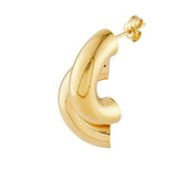 14K Gold Double Half Circle Earrings