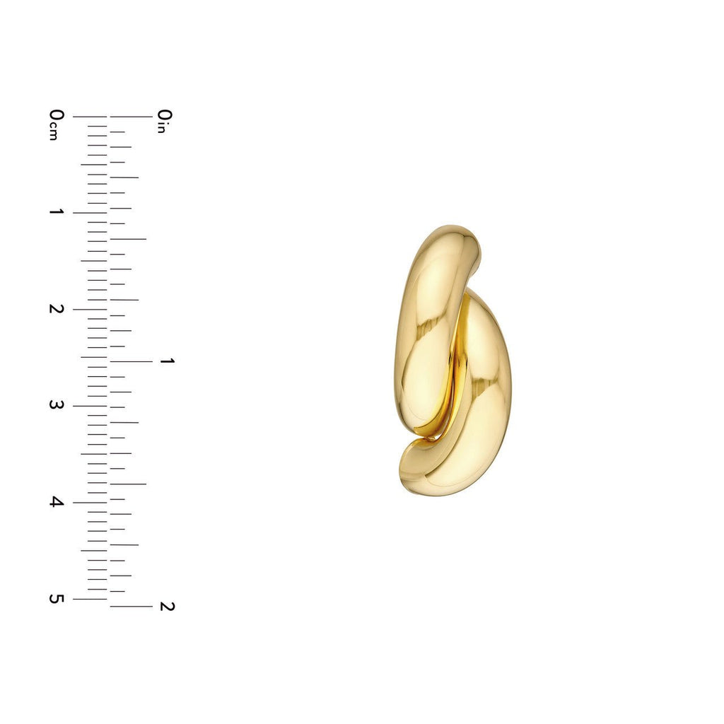 14K Gold Double Half Circle Earrings