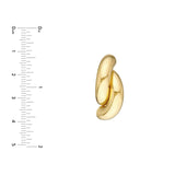 14K Gold Double Half Circle Earrings