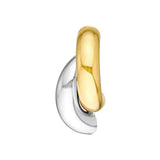 14K Two-Tone Gold Side by Side Gold Half-Circle Open Earrings