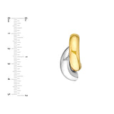 14K Two-Tone Gold Side by Side Gold Half-Circle Open Earrings