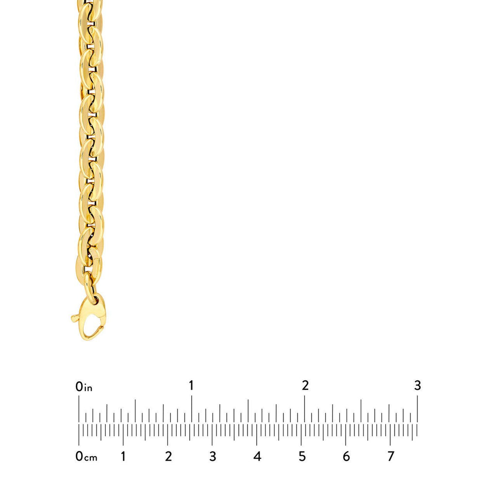 14K Gold Hollow Oval Link Chain Necklace