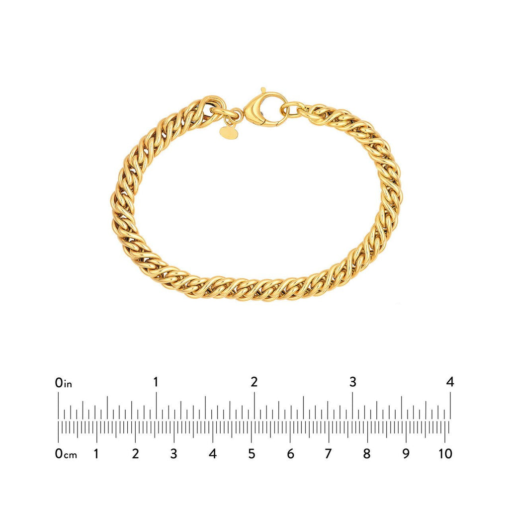 14K Gold Small Twisted Cable Chain Bracelet