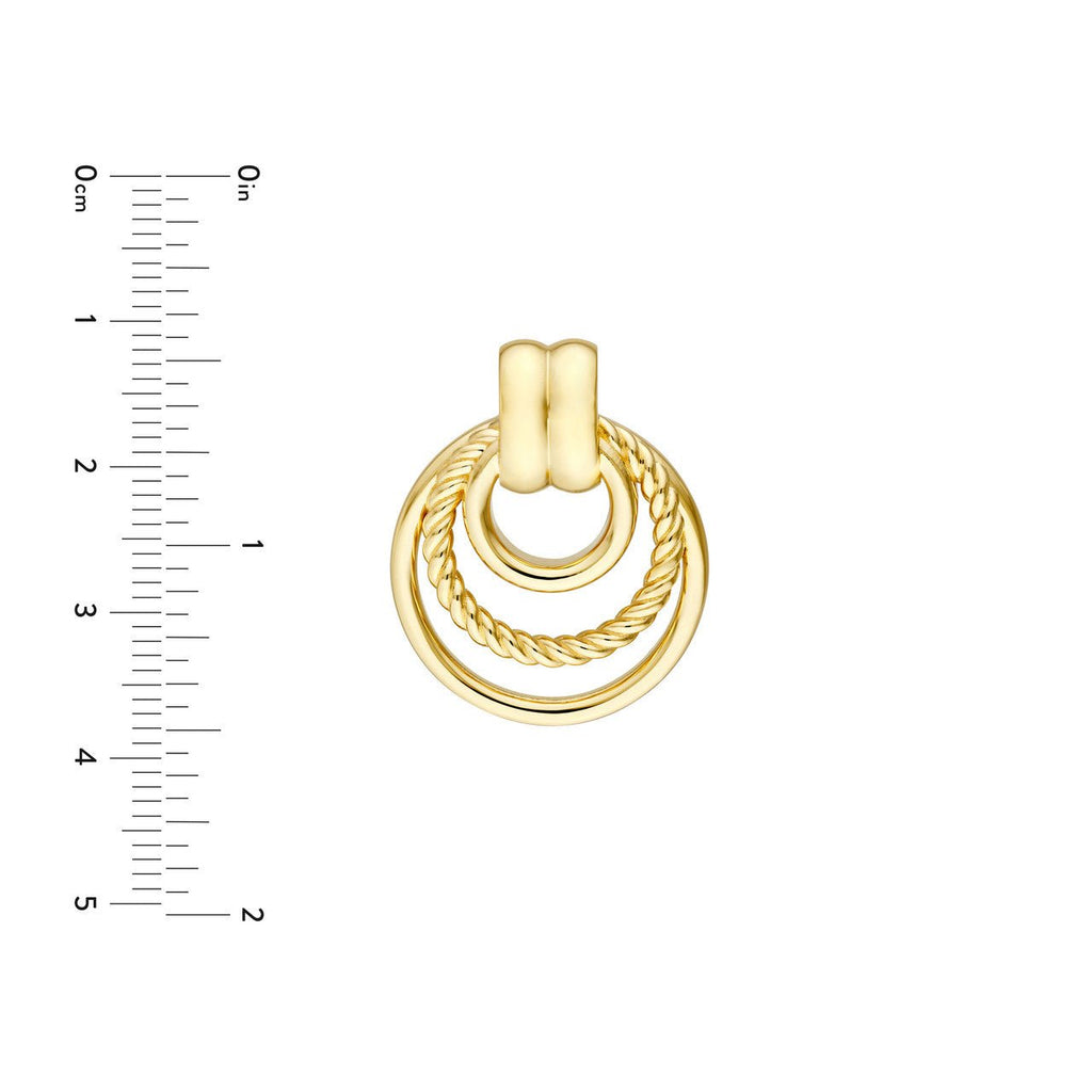 14K Gold Multi Ring Hoop Dangle Earrings