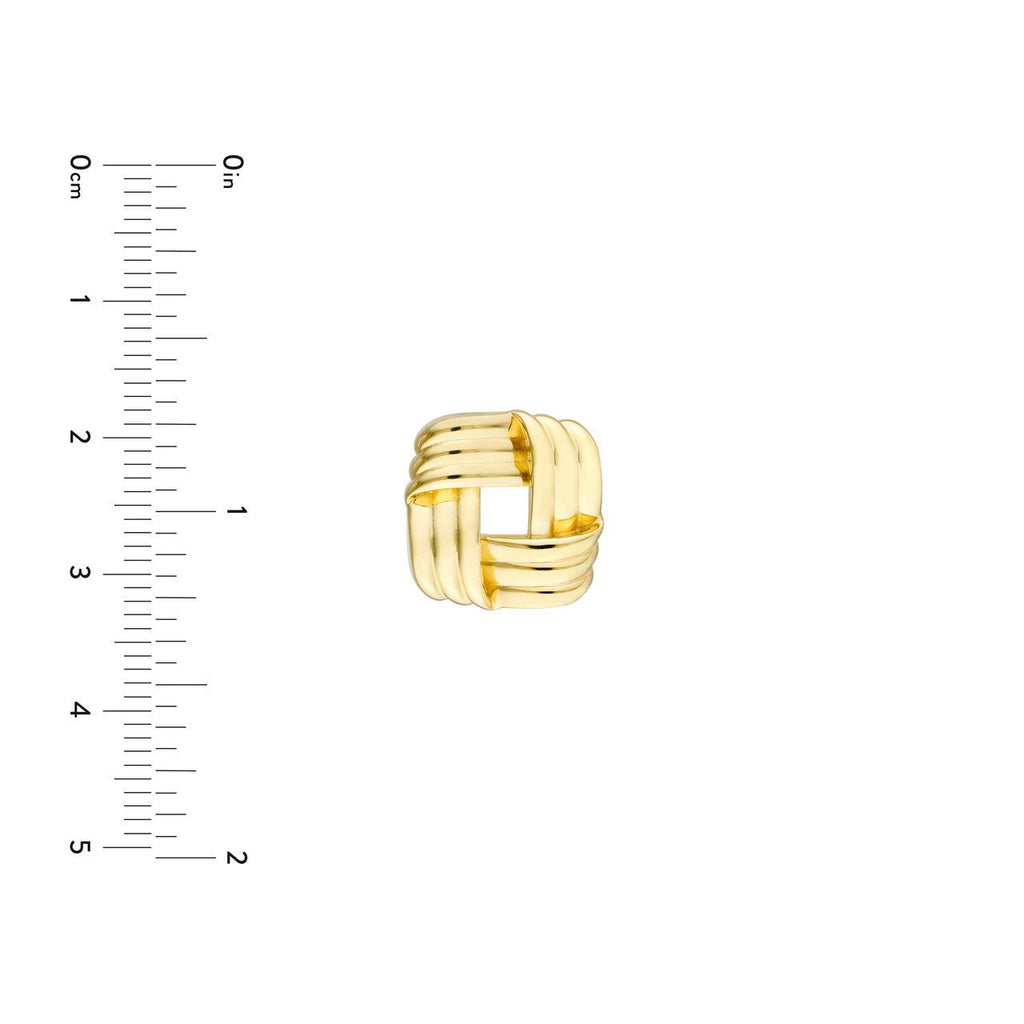 14K Gold Square Tri Weave Earrings