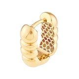 14K Gold Oval Bead Stud Earrings