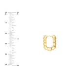 14K Gold Oval Bead Stud Earrings