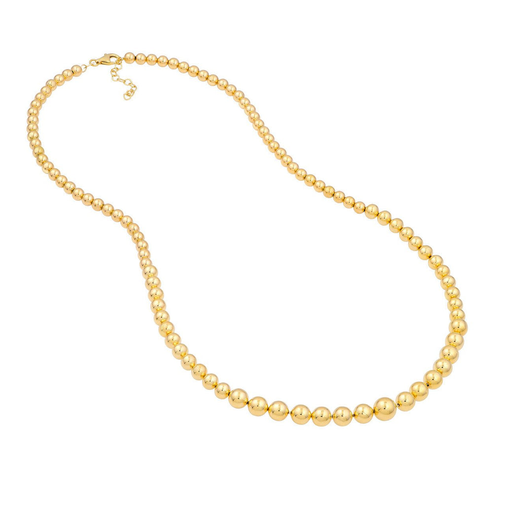 14K Gold Graduated Bead Necklace