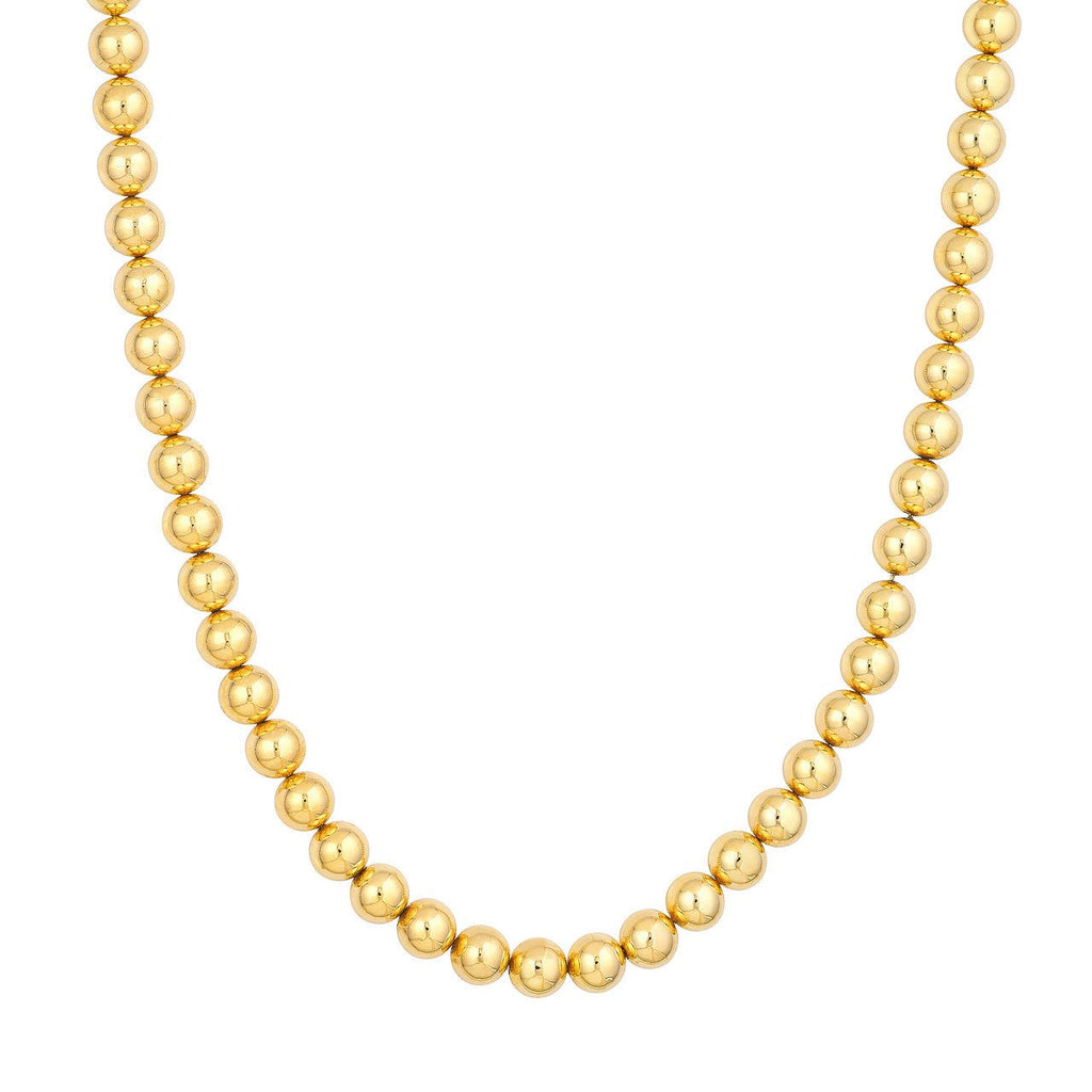 14K Gold 8MM Bead Chain Necklace