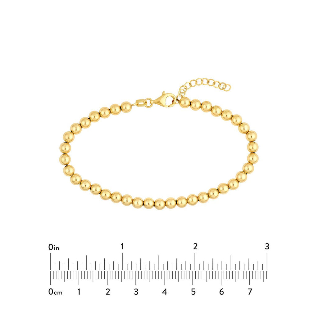 14K Gold 4MM Bead Bracelet