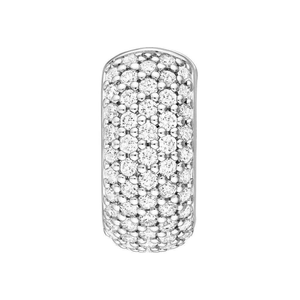 14K Gold 5 Row Diamond Pavé Huggie Earrings