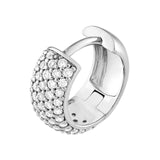 14K Gold 5 Row Diamond Pavé Huggie Earrings
