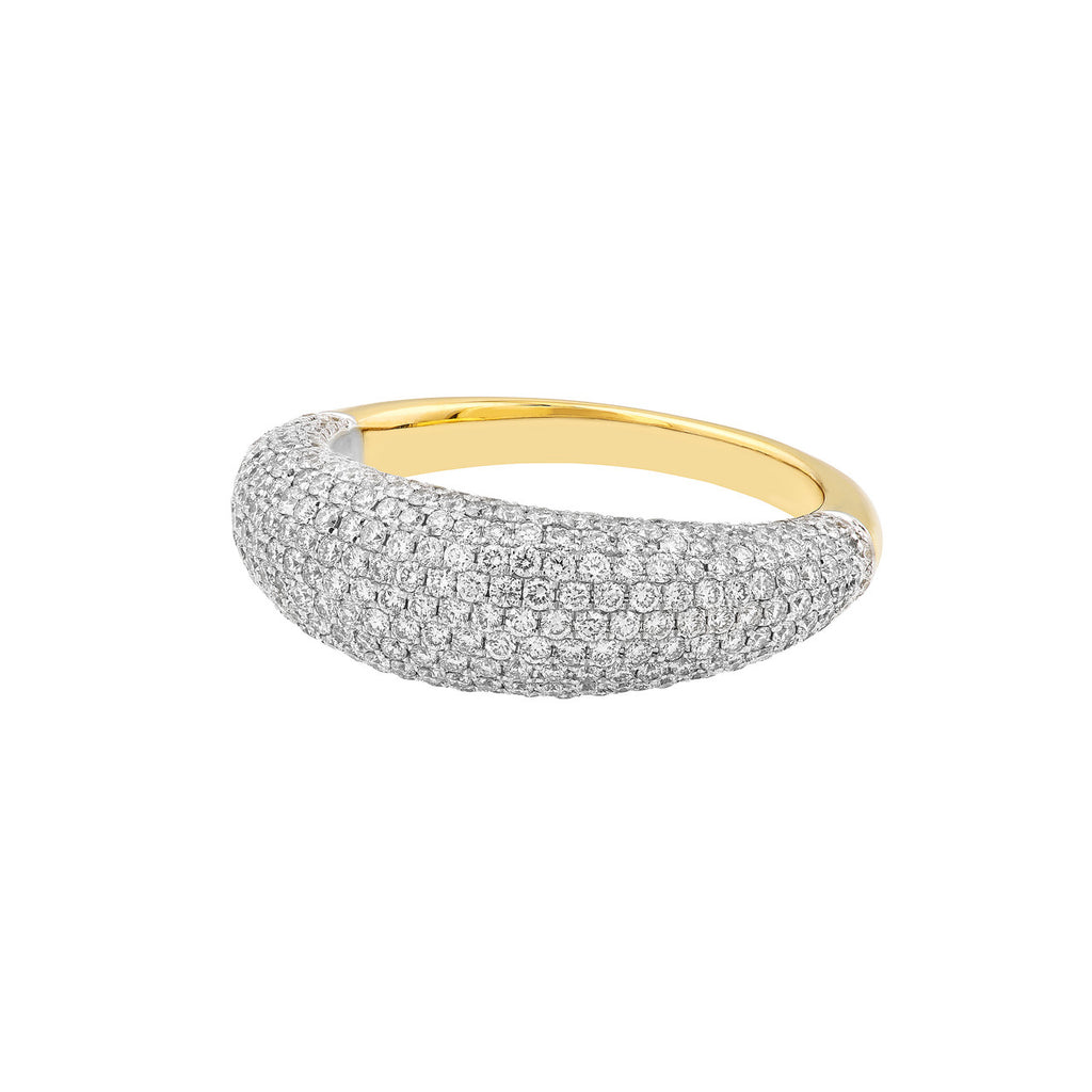14K Gold Dome Diamond Pavé Band