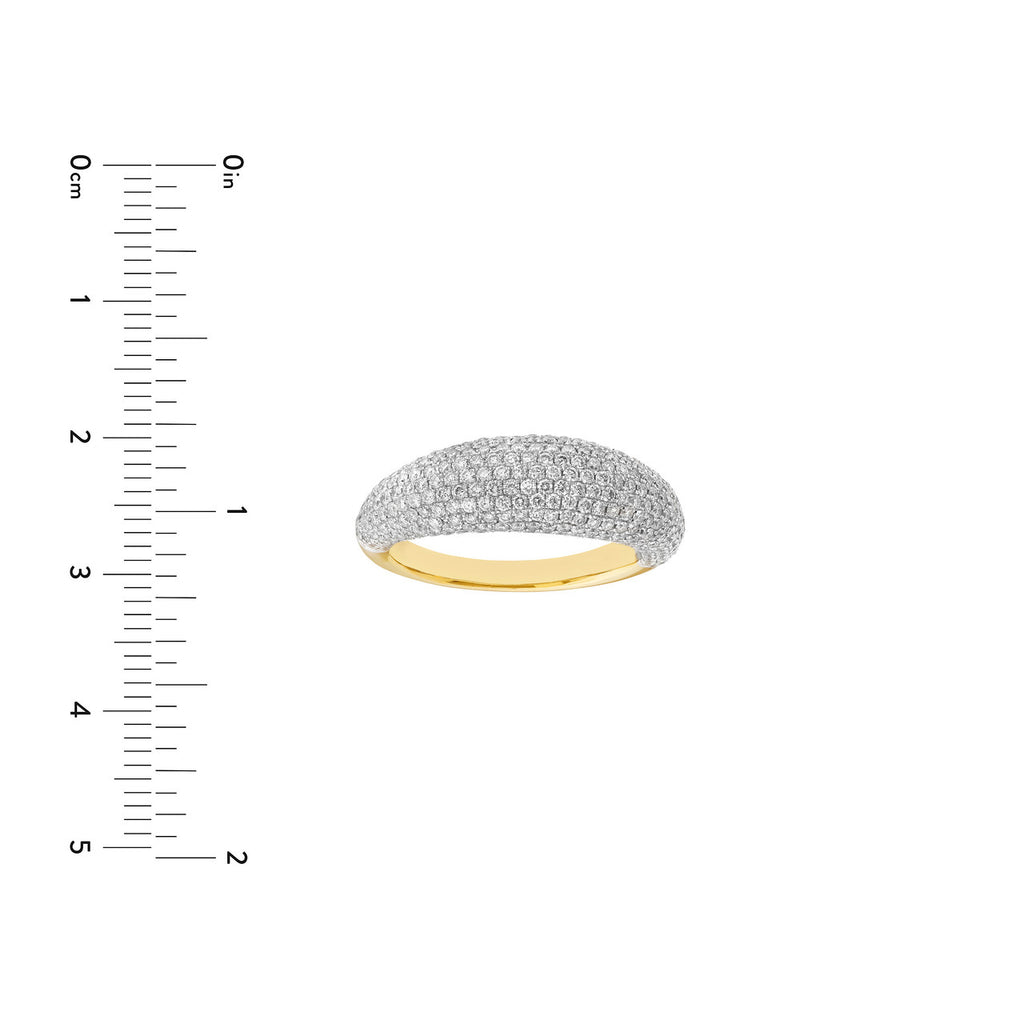 14K Gold Dome Diamond Pavé Band