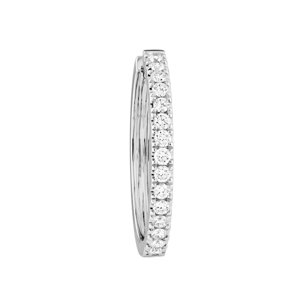 14K Gold Diamond Hoop Earrings