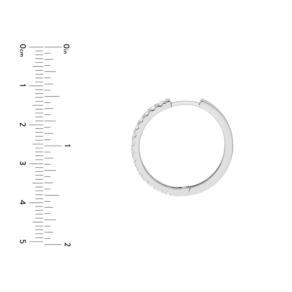 14K Gold Diamond Hoop Earrings