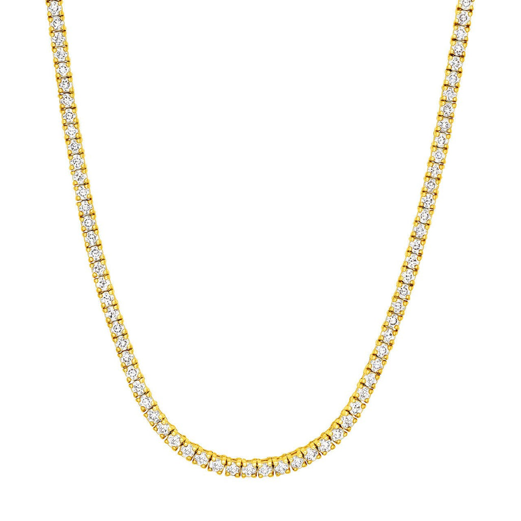 14K Gold 2MM Diamond Tennis Necklace