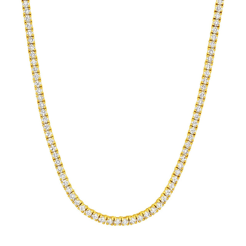 14K Gold 2MM Diamond Tennis Necklace