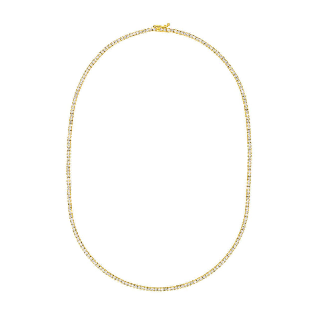 14K Gold 2MM Diamond Tennis Necklace