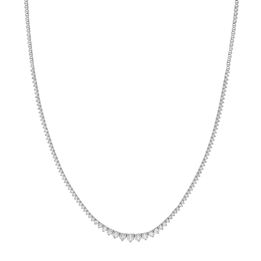 14K Gold 3.00 Carat Graduated Diamond Tennis Necklace