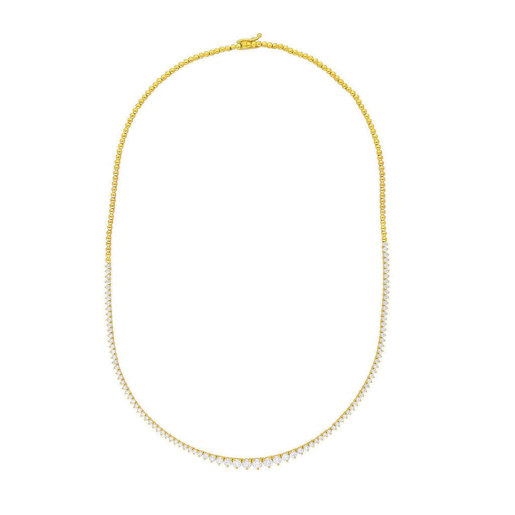 14K Gold 3.00 Carat Graduated Diamond Tennis Necklace