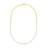 14K Gold 3.00 Carat Graduated Diamond Tennis Necklace