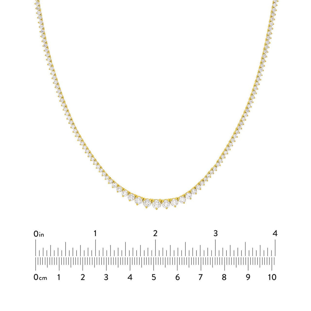 14K Gold 3.00 Carat Graduated Diamond Tennis Necklace