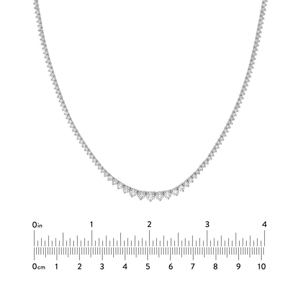 14K Gold 3.00 Carat Graduated Diamond Tennis Necklace